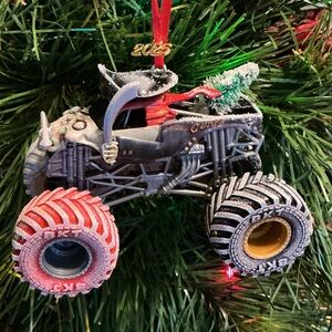 Monster Truck Captain’s Curse Custom made Christmas Ornament w/tree,snow